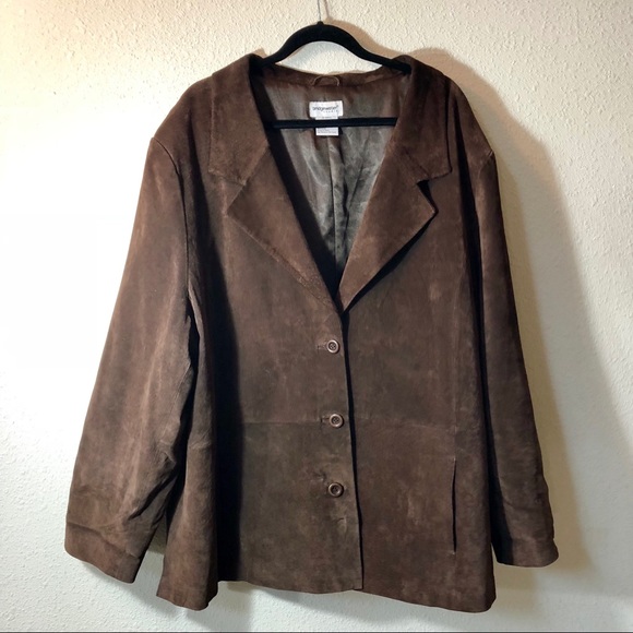 Bridgewater Studio Jackets & Coats Plus Size Chocolate Brown Suede